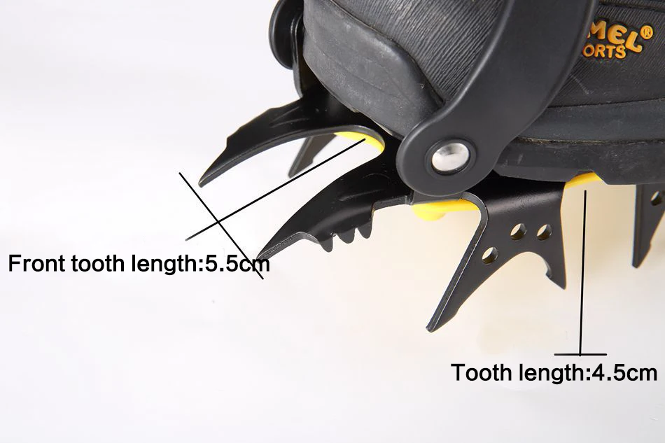18 Teeth Steel Ice Gripper Spike for Shoes Anti Slip Hiking Climbing Snow Spikes Crampons Cleats Claws Grips Outdoor Boots Cover