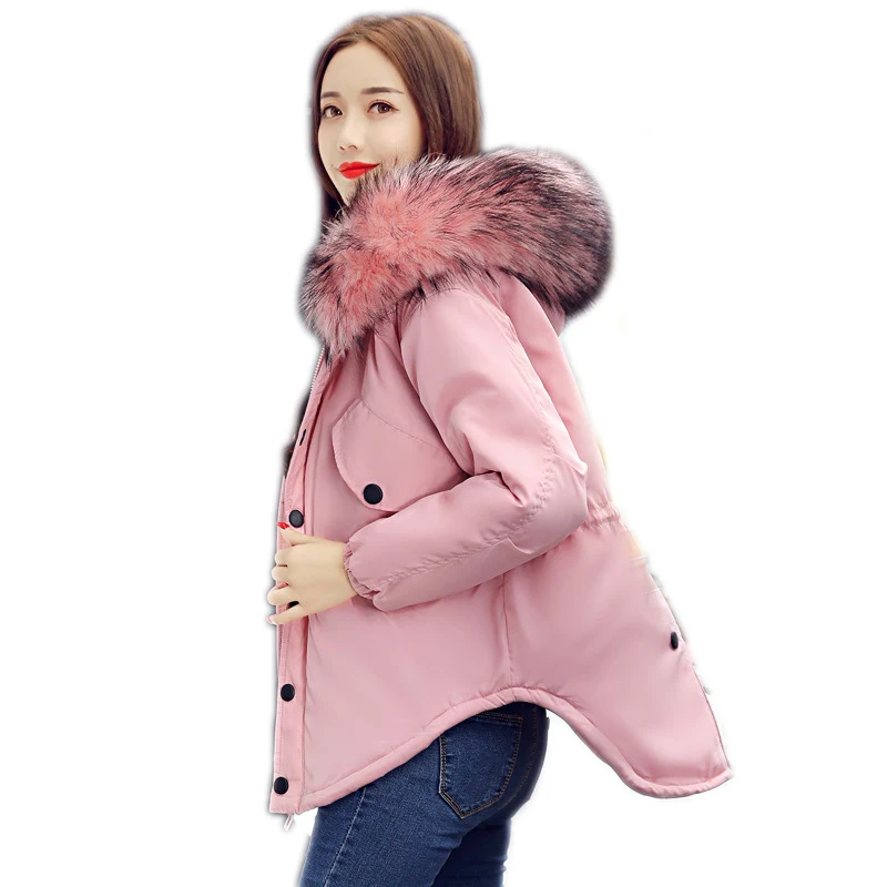 AKSLXDMMD Женская парка 2019 Новинка меховой воротник с капюшоном женская зимняя