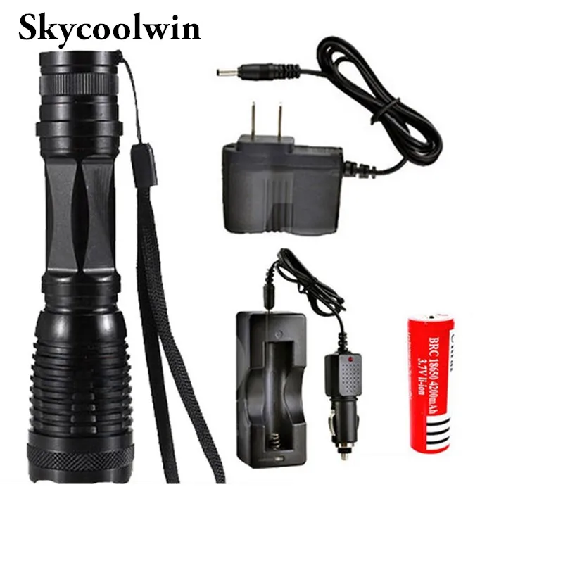 Мощный Ручной светодиодный фонарик Xml T6 водонепроницаемый фонарь с регулируемым