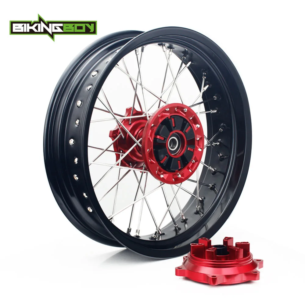 Raer Red BIKINGBOY 1" Supermoto для Suzuki DRZ 400 SM 2005- DRZ 400 00-04 DRZ400S 00-17 DRZ400E 00-07 Передние Задние Колеса Диски ступицы - Цвет: Raer Red