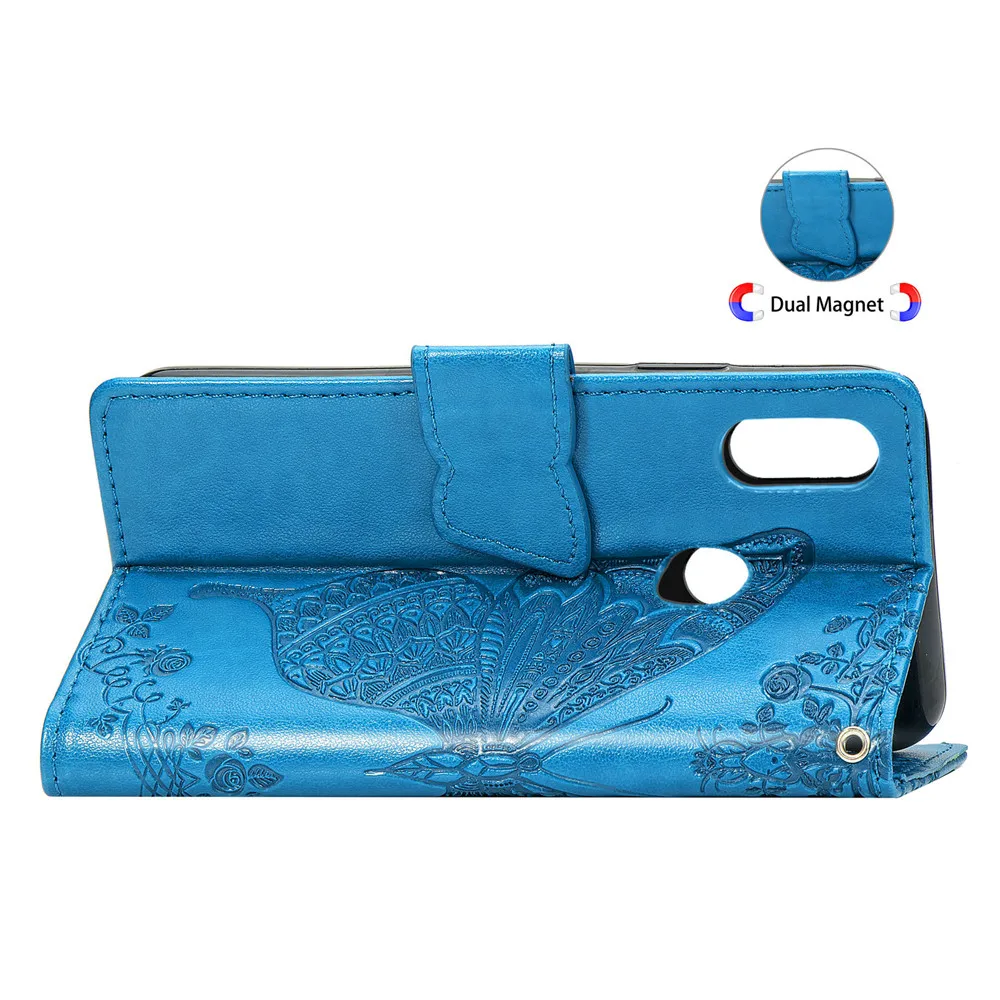 Чехол-книжка для Huawei Y6 Prime 2019 дюйма кожаный чехол-кошелек с 3D рисунком бабочки 6 09