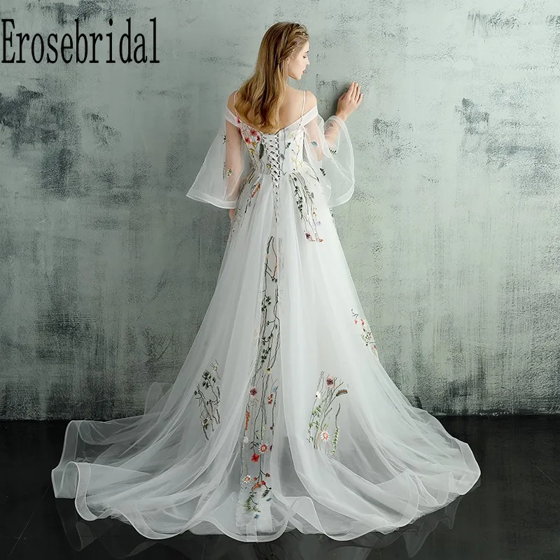 Erosebridal Новое поступление летние вечерние платья 2019 Спагетти ремень Иллюзия для
