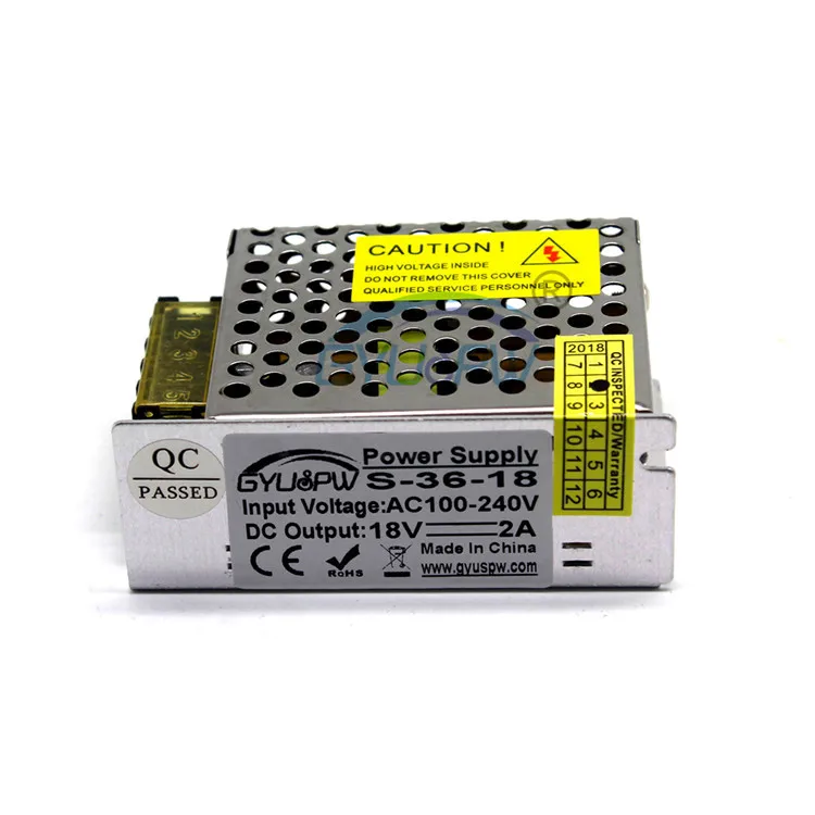 DC 18 V 2A 36 W импульсный источник питания светодиодный экран постоянного напряжения электропитание двигателя для лампы бар модуль