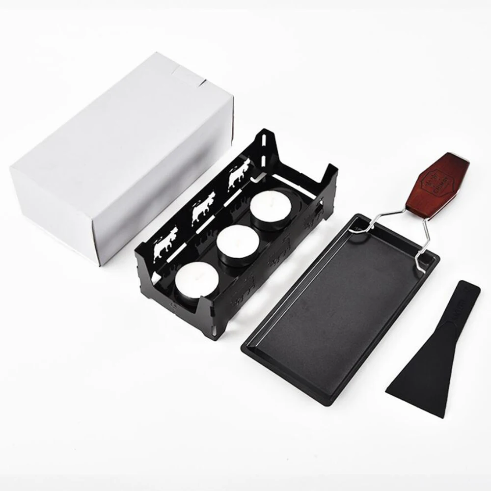 Железная металлическая антипригарная тарелка для гриля сыра Raclette с твердой