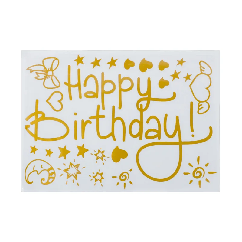 gold birthday 3 CEVENT Золото Серебро с днем рождения я люблю вас Пузырьковые наклейки для шариков Декор на свадьбу День рождения Дети Взрослые вечерние украшения - Цвет: gold birthday 3