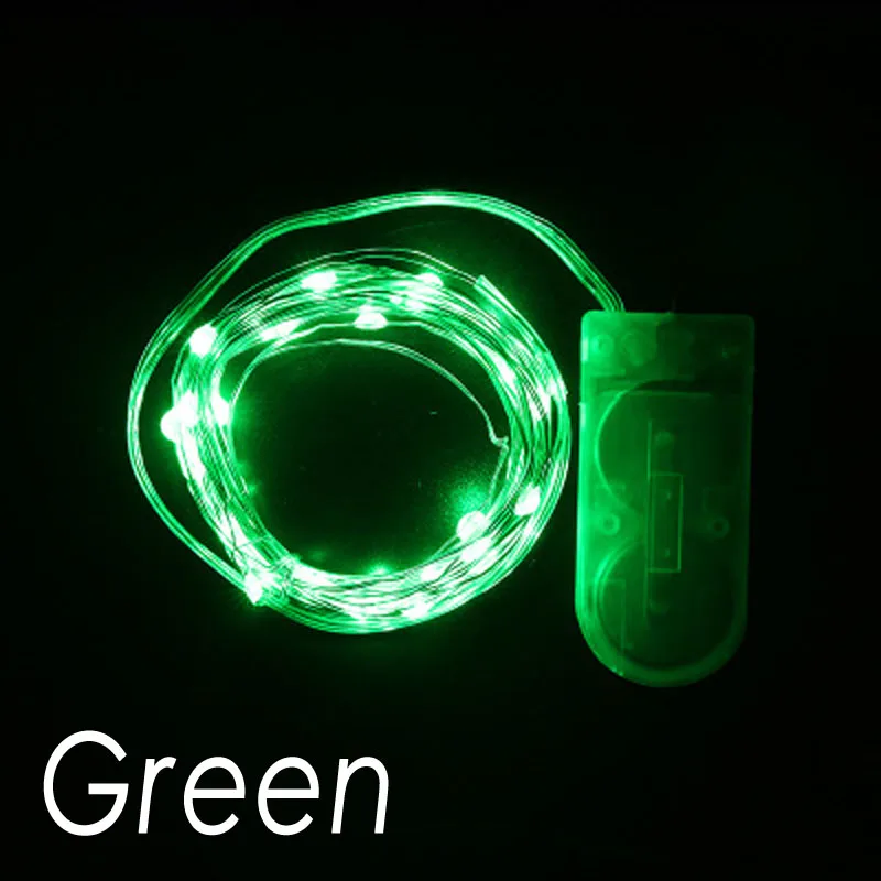 Green 1 м, 2 м, 3 м, 5 м, медный провод, светодиодный фонарь, водонепроницаемая Праздничная сказочная гирлянда, осветительная лампа для рождества, свадьбы, украшения для вечеринки - Испускаемый цвет: Green