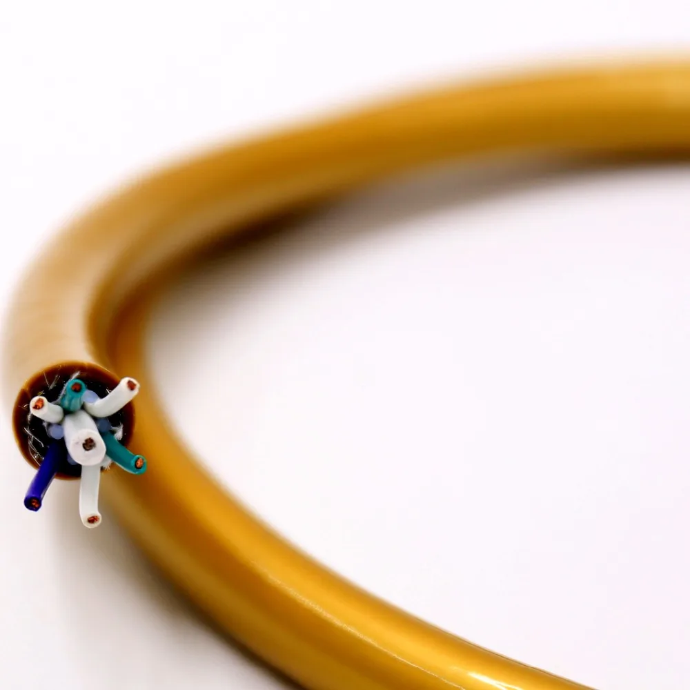 Yter золотистый пятиэтапный силовой кабель оптовый на метр аудиошнур питания