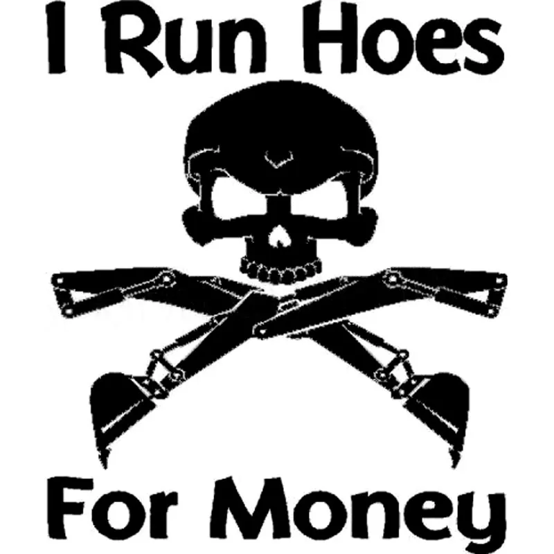 25 4 см * 30 5 экскаватор оператор череп I Run Hoes виниловые автомобильные наклейки