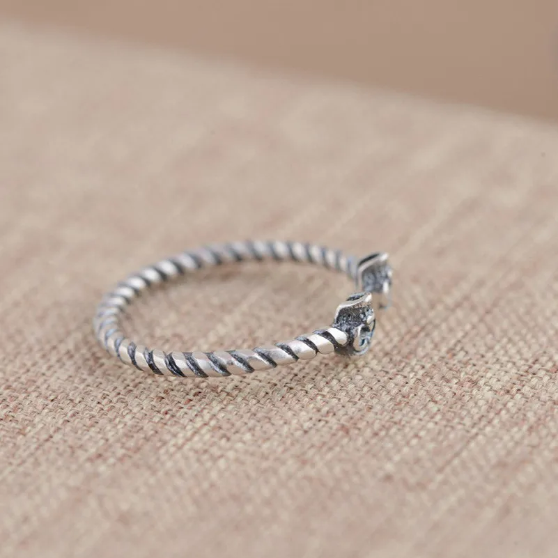 FNJ кольцо из стерлингового серебра 925 Череп anillos S925 тайский Серебряные кольца для wo Для мужчин стерлингового серебра ювелирные изделия мужские Для мужчин