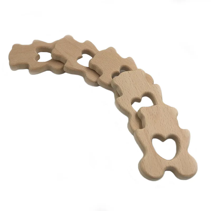 Креативный Прорезыватель для зубов из Букового дерева в виде милого медведя 1