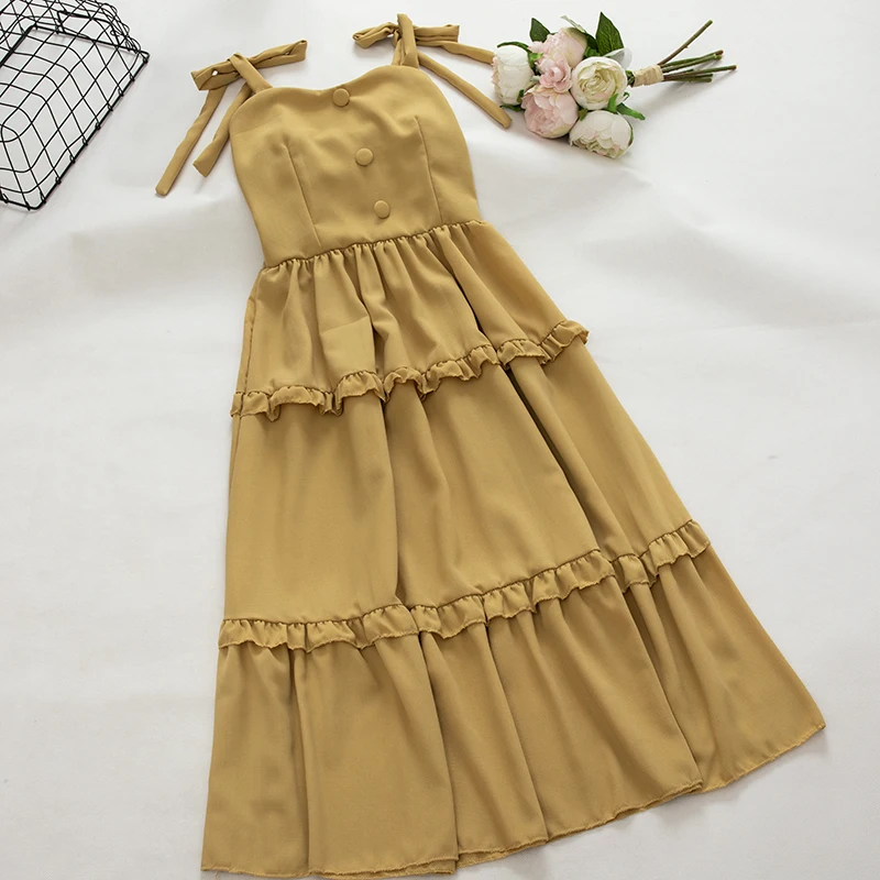 Neploe милое платье с бантом для женщин Лето без бретелек однобортное Vestidos модное Fuguns дамские платья 44536