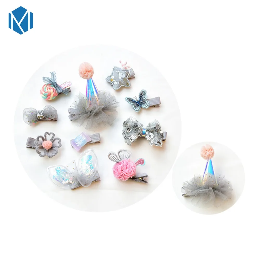 MISM Baby Hair Clips Animal Haarband Bows Hairpins for Girls Hair Accessories Headband Chiffon Cartoon Barrettes Set Ornament