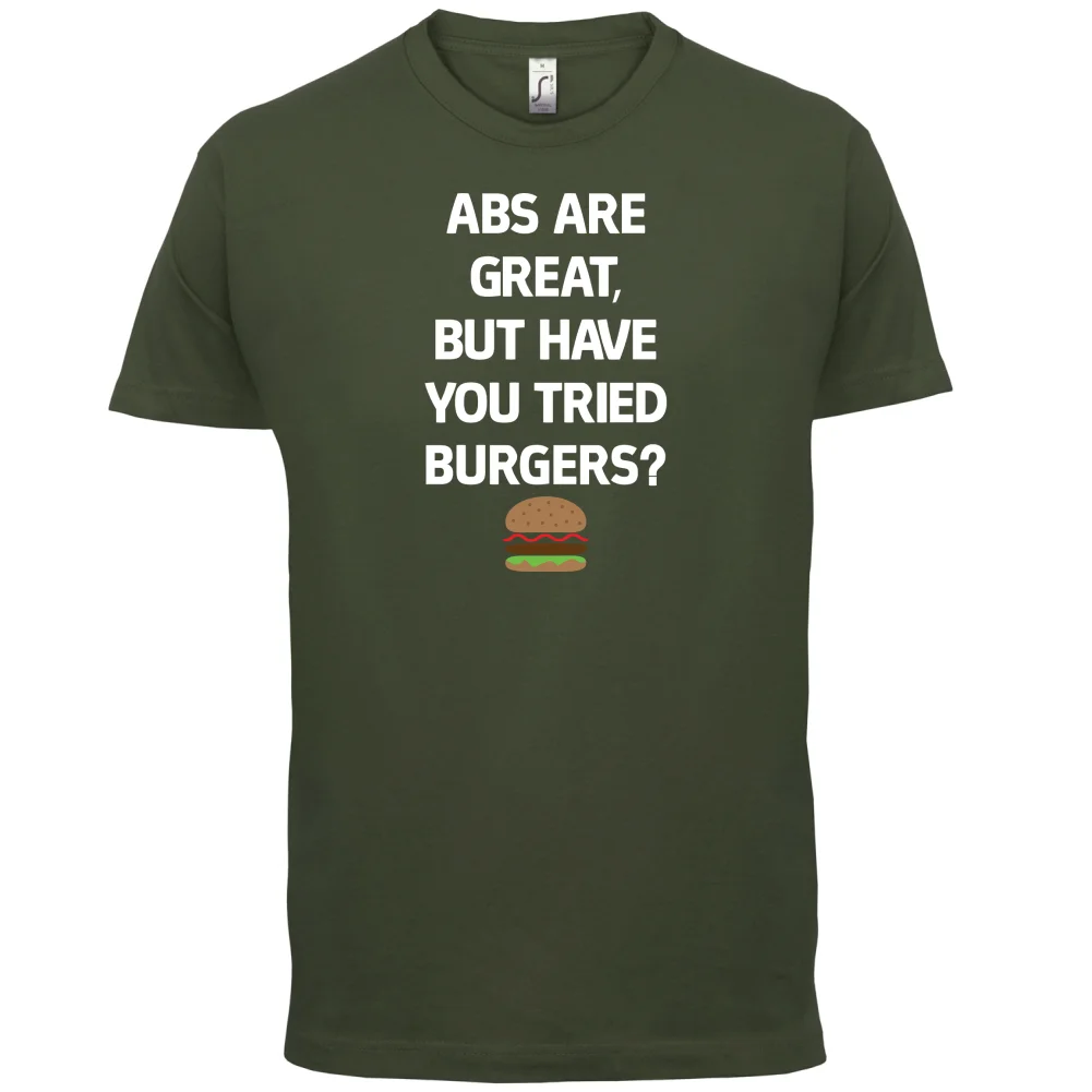 Abs отлично Burgers Мужская футболка забавная/Диета/здоровая Футболка с принтом