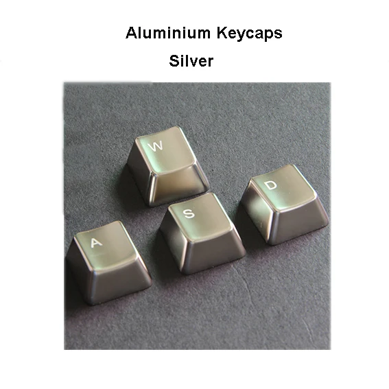 WASD Silver NPKC 4 штуки, алюминиевые колпачки со стрелками, WASD металлические клавиши на клавиатуру, новинка, колпачки для ключей, OEM профиль для Cherry MX переключатели, механическая клавиатура - Цвет: WASD Silver