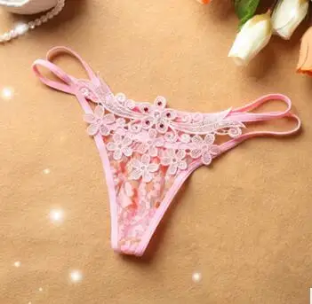 pink Брендовое сексуальное женское нижнее белье, стринги, сексуальное нижнее белье, низкая талия, кружевные стринги, бесшовные трусы, прозрачные трусики, Culotte Femme - Цвет: pink