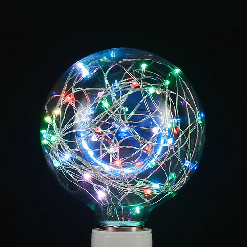 G95 RGB светодиодный Ночной светильник лампа накаливания ретро Edison Fairy светодиодный светильник гирлянда лампа звездное небо E27 110 В 220 В лампа Dragon Ball