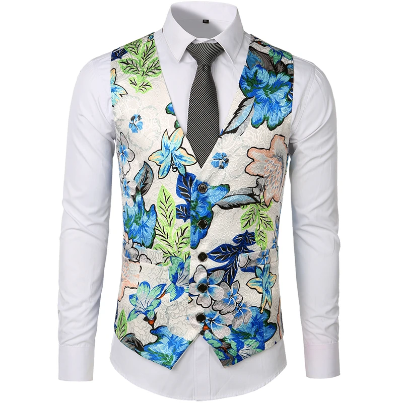 Высокое качество жилет с цветочным рисунком Мужской Жаккардовый S M L XL XXL мужской |