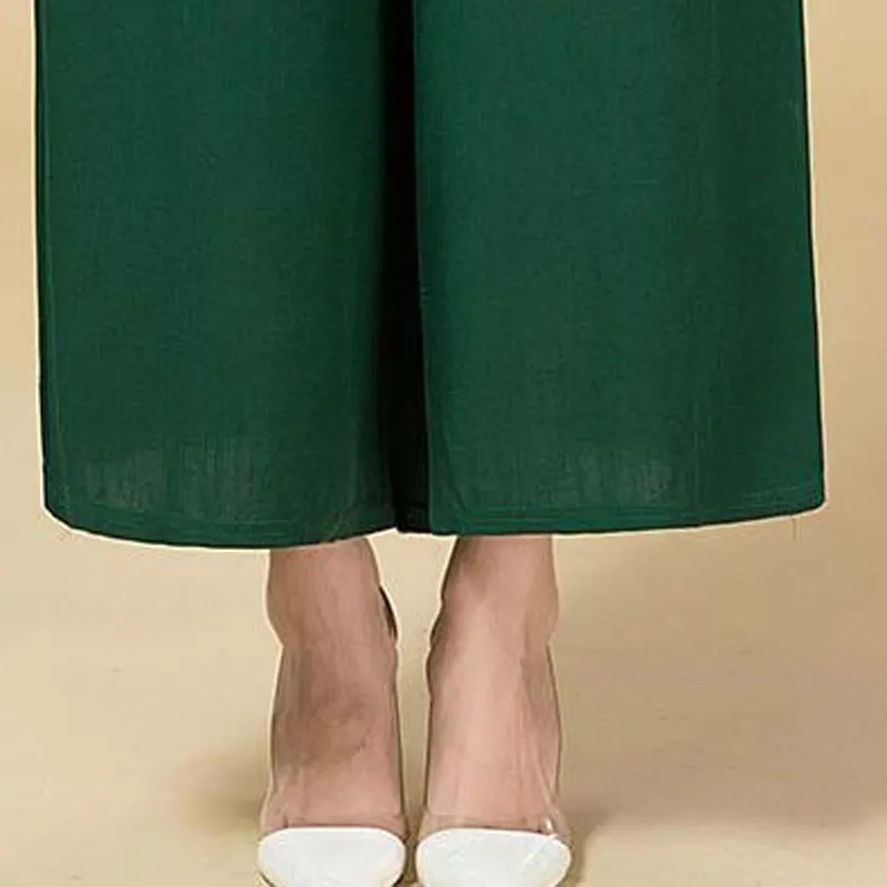 Большие размеры однотонные хлопковые широкие брюки 2017 новые модные повседневные