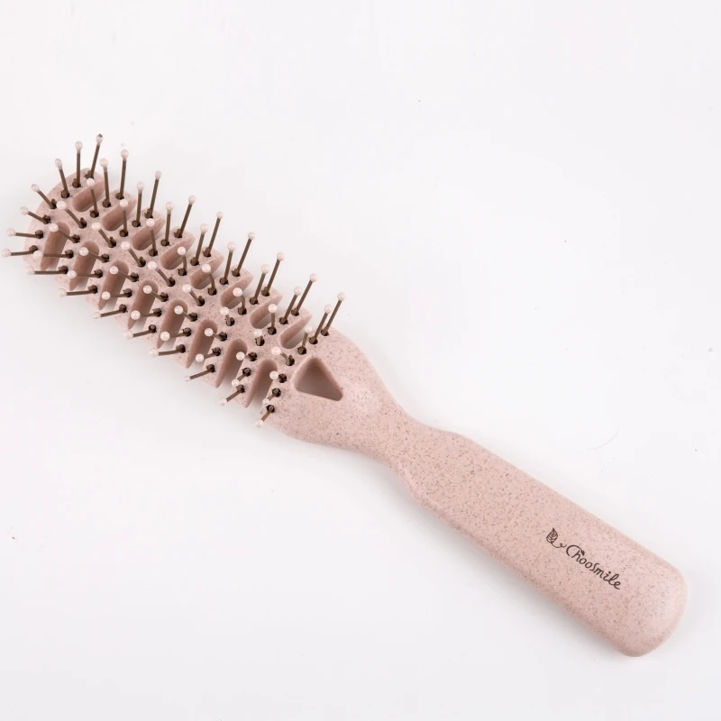 1Pc Fishbone Shape Elastic Comb Teeth Breathable Blowing Fluffy Hair Comb Hairbrush Wheat Straw Pro Styling Hair Vented Brush