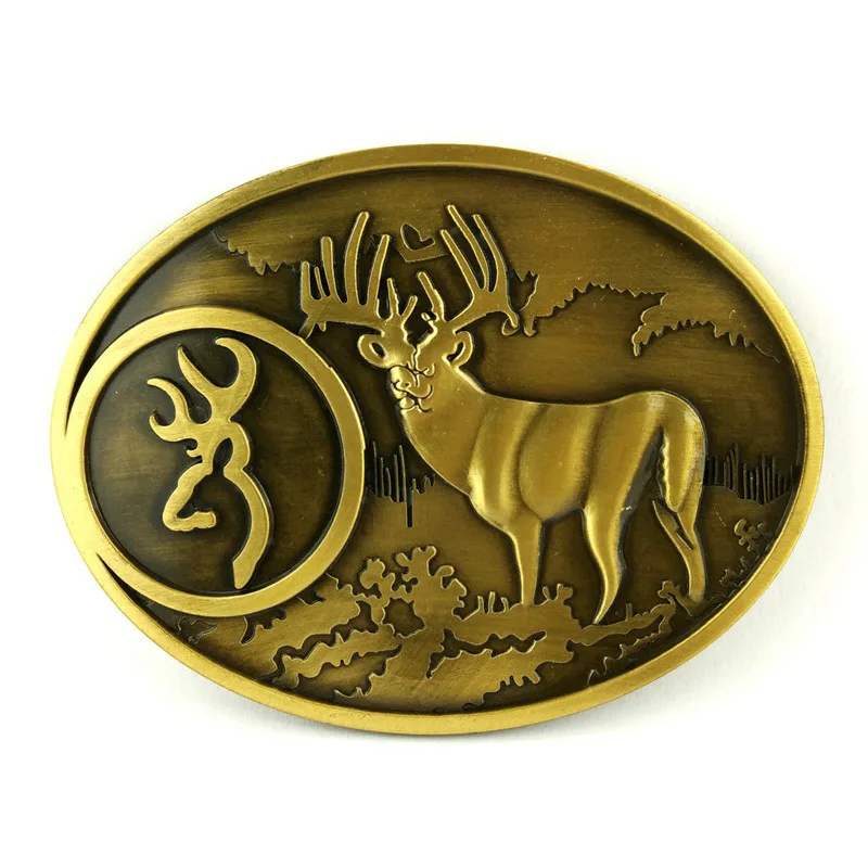 Западный бак Hunter пряжка на ремень с оленем розница опт индивидуальный заказ elk