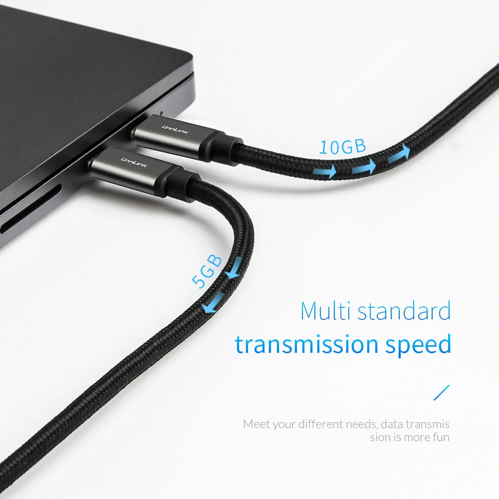 Кабель Unnlink Type C USB 3 1 Gen2 3A PD кабель для Macbook Pro Nintendo Switch s9 p20 10 Гбит/с 4K60 Thunderbolt 3|Кабели