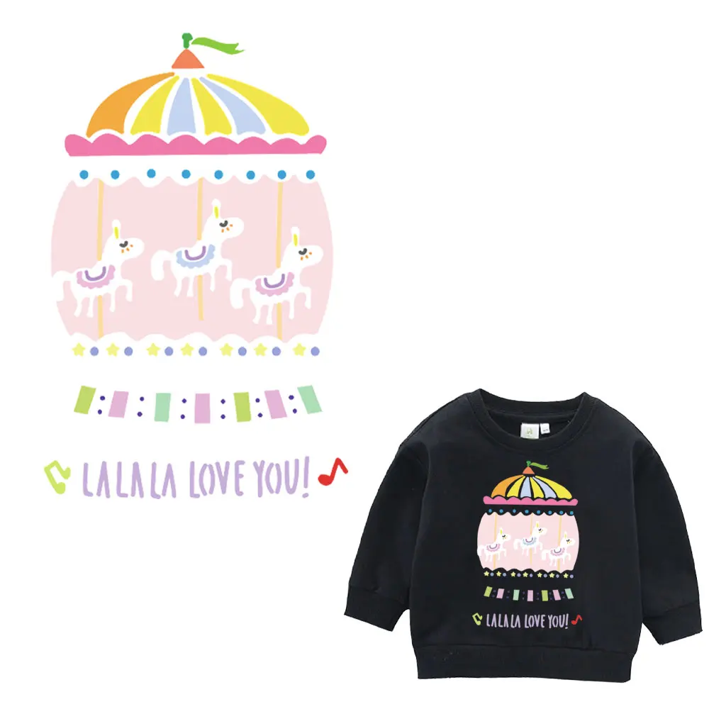 

pink cute kids stickers for clothing iron on patches heat transfer A-level washable kid clothes stickers easy print by household