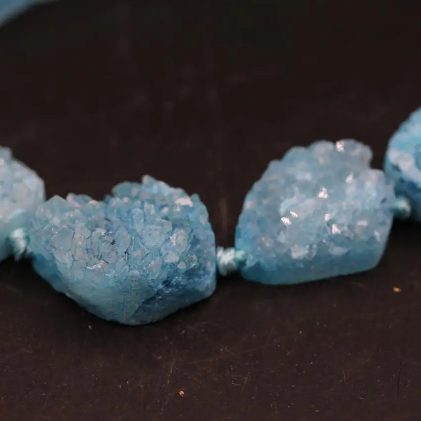 Бусины Из Натурального кварца друзовидные голубые Агаты 12 шт. в нитке | Украшения