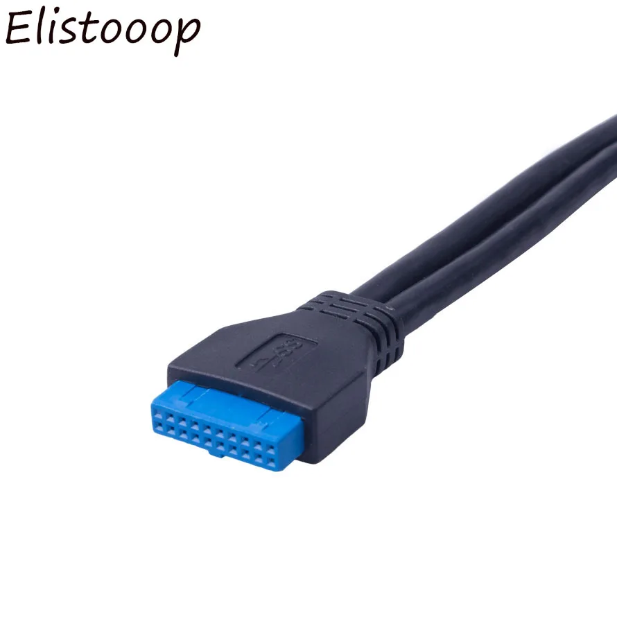 Elistoooop USB 3,0 мама к материнской плате 20pin соединительный кабель 2 порта s USB к 1 порту 20pin удлинитель Кабель для передней панели 20 см