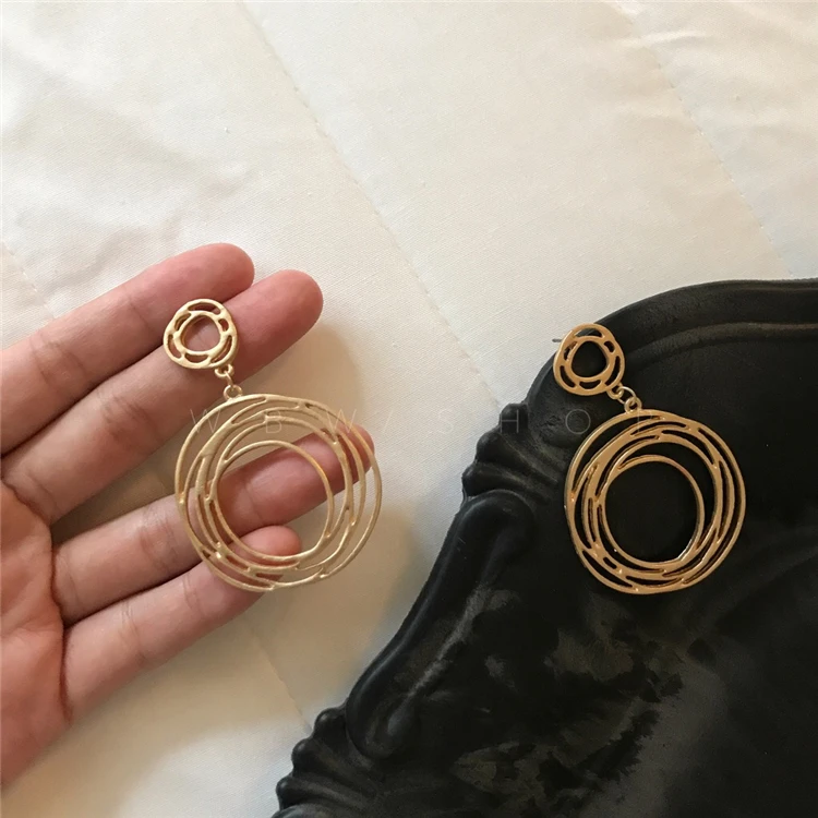 Серьги пусеты в Корейском стиле вечный чудо глэм с геометрическим узором русский