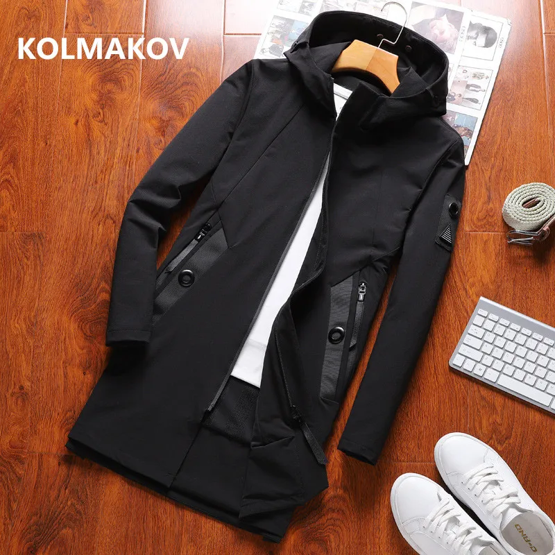 2019 осенний мужской Повседневный плащ ветровки с капюшоном мужские куртки