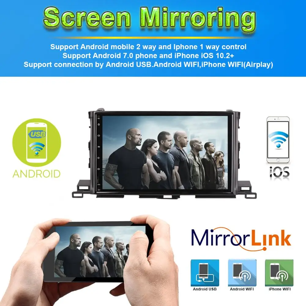 Автомобильный радиоприемник с восьмиядерным процессором Android 7 1/8 0 ОЗУ 4 Гб