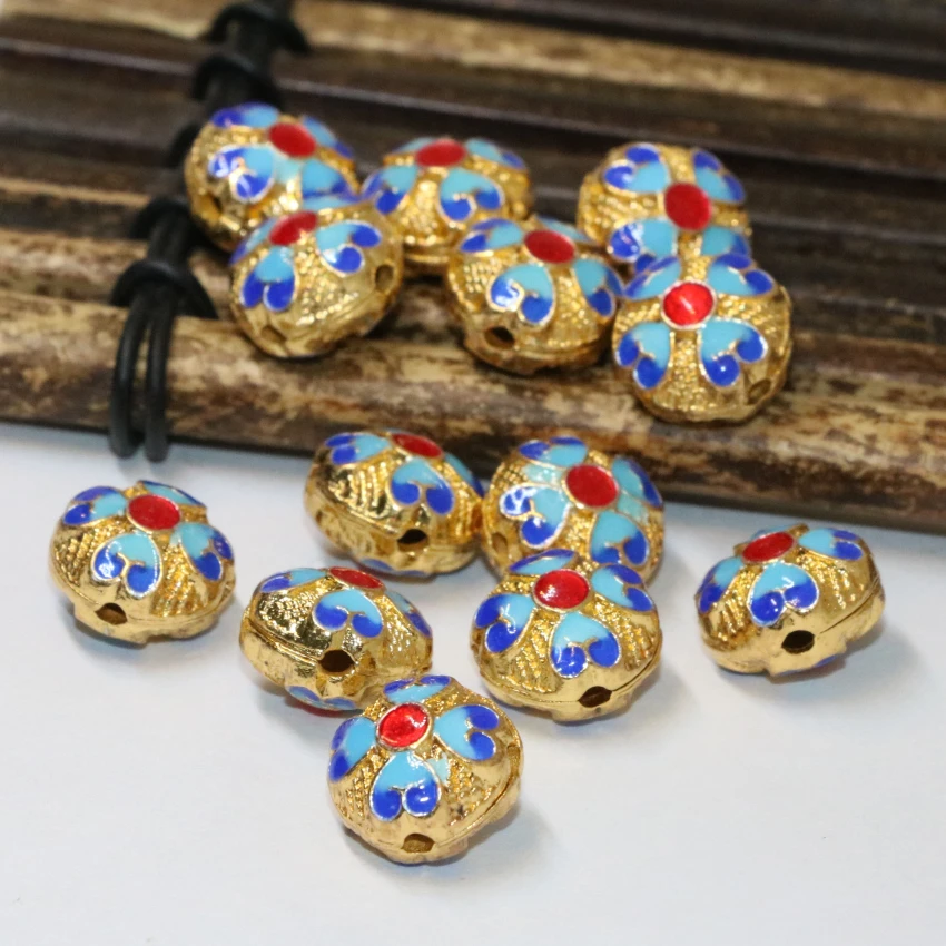 Модные китайские Подвески 12 мм бусины разделители из перегородчатой смолы