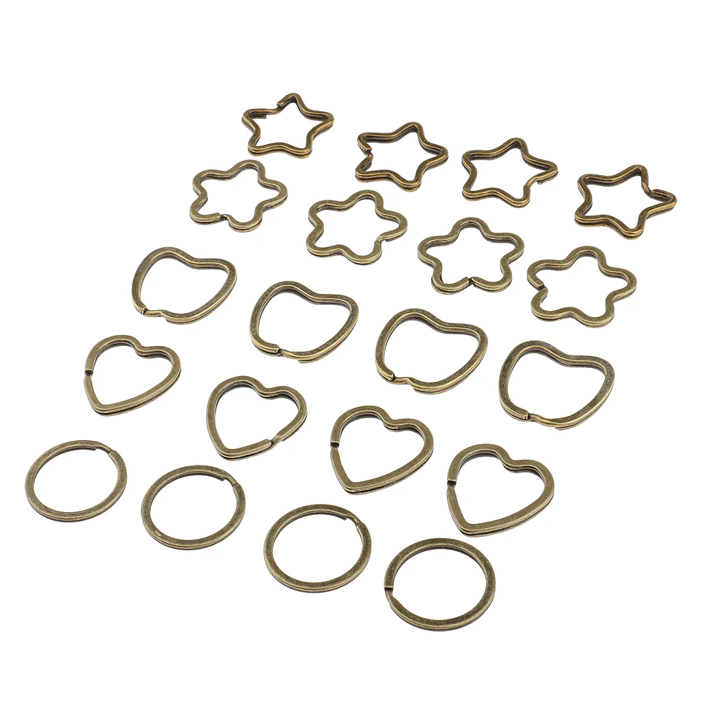 20 Pieces Alloy Bronze SPILT KEY RING Key Chain Small Ring Finding Mixed Style | Украшения и аксессуары