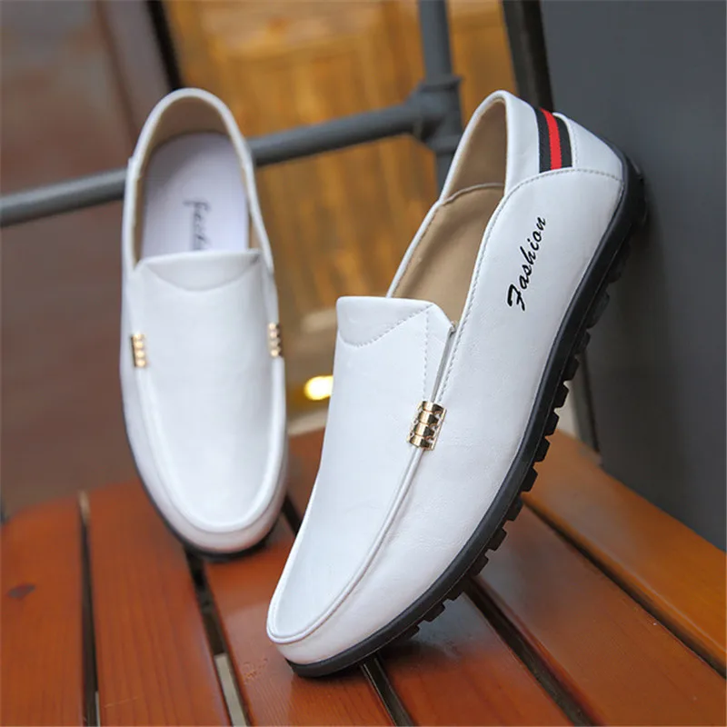 Italian Leather Men Casual Shoes Luxury Brand Mens Loafers Moccasins Breathable Slip on Black Driving Soft 2019 | Обувь
