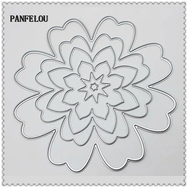 PANFELOU металлическое ремесло великолепные большие цветочные бумажные высекальные