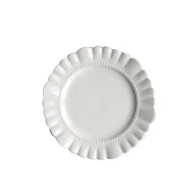 8inch plate 1pc Белая свадебная посуда, 3D тарелки с ромашками, 8 дюймов 10 дюймов тарелки для супа, декоративная посуда 1 шт./лот - Цвет: 8inch plate 1pc