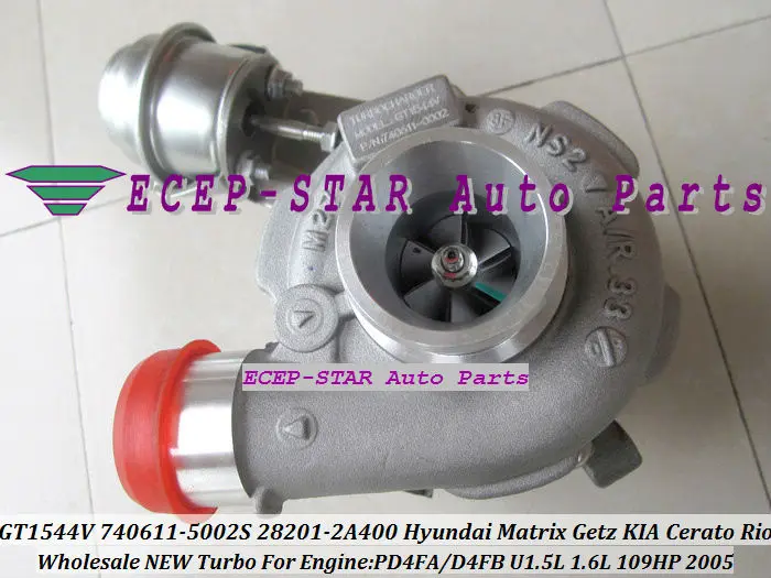 Турбокомпрессор GT1544V 740611 5002S 28201 2A400 782403 для HYUNDAI Matrix Getz KIA Cerato Rio 05 D4FA D4FB U 1.5L