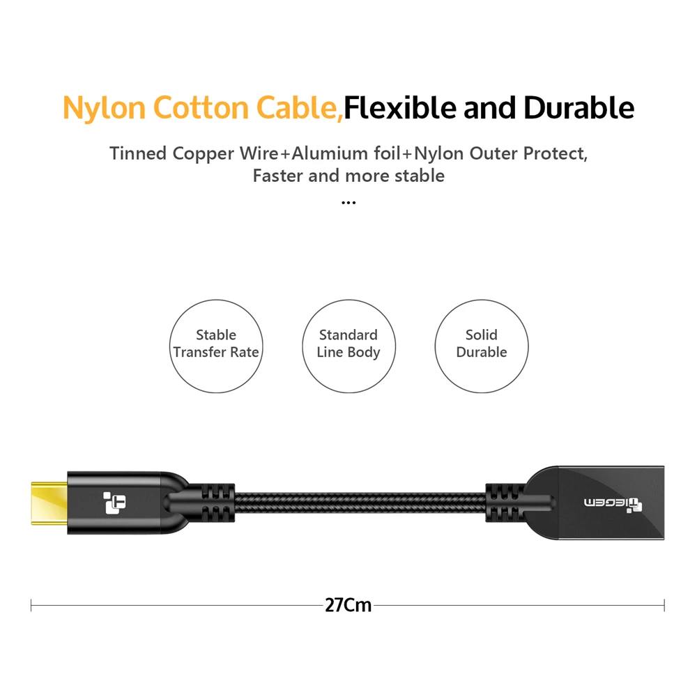 Кабель USB Type C OTG от Tiegem штекер к 3 0 Женский адаптер 5 Гбит/с для синхронизации