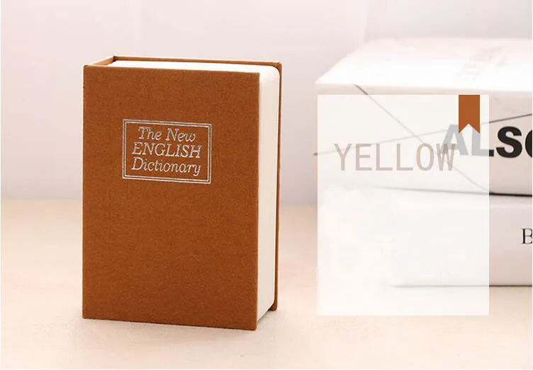 yellow Safe Deposit Box Books Modle piggy bank Hidden Secret Security Lock Cash Coin Storage Box Kids Gift Decor simulation books 04260 - Цвет: yellow