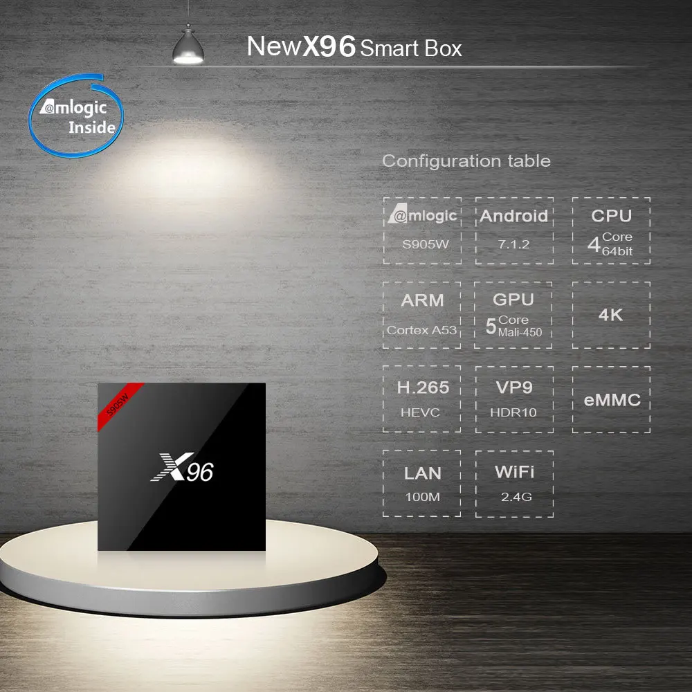 DN006 оригинальный X96 Amlogic S905W 4 ядра Android 7 1 WI FI HD K смарт ТВ ящик медиа плеер Декодер