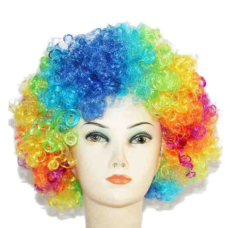 Оптоволоконные головные уборы wild curl up Coaplay Clown шляпы на Хэллоуин украшения для