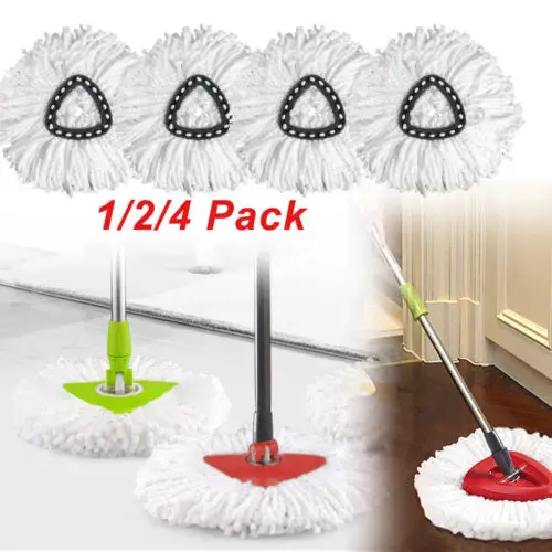 1-4Pcs Brand New Useful Rotate Triangle Shape Mopping Easy Cleaning Wring Spin Mop Refill Replacement Heads | Дом и сад