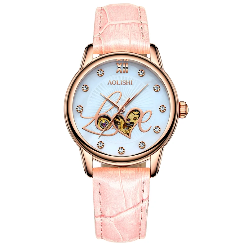 Muhsein новые модные женские часы четырехлистного клевера полностью автоматические