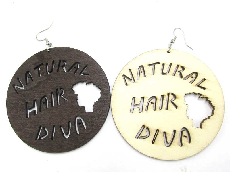 Бесплатная доставка! Деревянные серьги Diva из натуральных волос 2 цвета|earrings|earrings