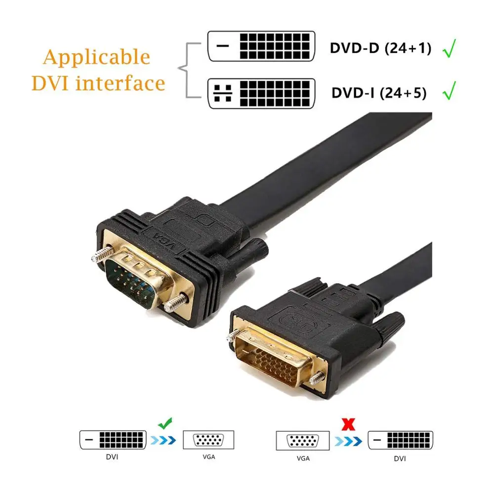 Dvi-d vga кабель адаптер DVI-D 24 1 в VGA конвертер dvi-d для монитора проектора ПК |