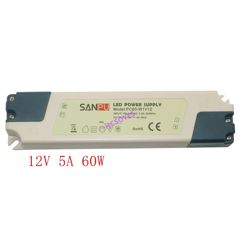 SANPU Пластик светодиодный освещение 12 V Питание Трансформатор 110 V 220 V AC DC 12 V 24 V 15 W 35 W 60 W светодиодный драйвера для видеонаблюдения Камера свет