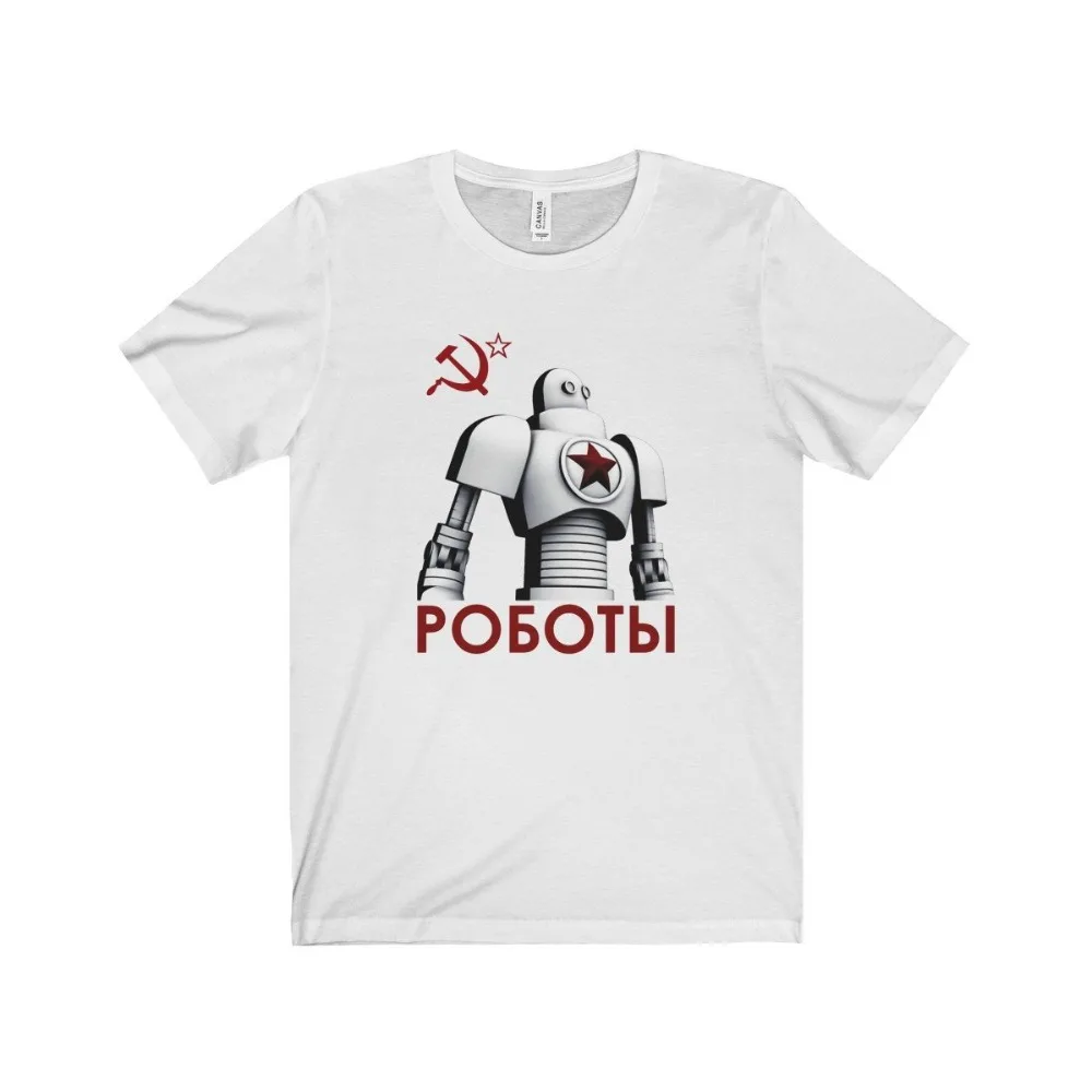 

Roboty T Shirt Tee Soviet Union Robots Russian Soviet Star Unisex Jersey 2019 New Letter Print Creative Short Sleeve T Shirt