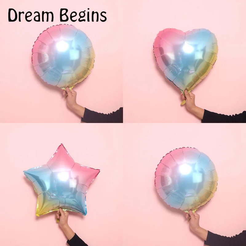 ДБ 2 шт. в партии градиентные радужные цвета круглые пентаграммы форме сердца