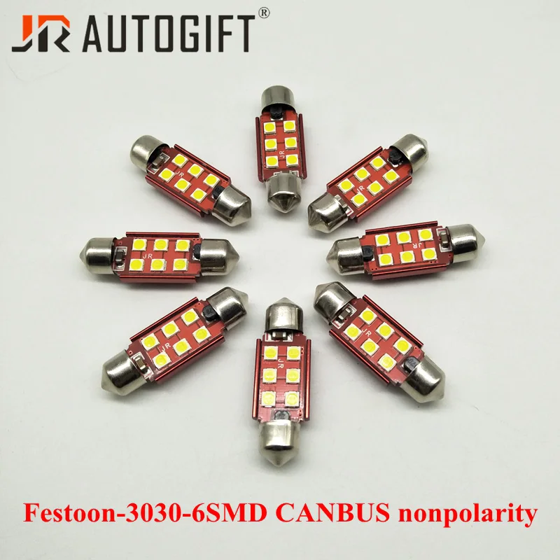 50 шт. яркий купол Canbus Festoon 36/39/41 мм C5W 3030 Chip 6SMD автомобильный номерной знак лампа для