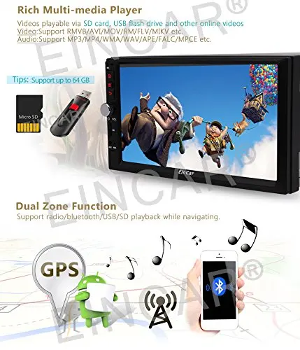 4G четырехъядерный 7 дюймов 2 Din Android 6 0 Автомобильный аудио без DVD стерео радио gps ТВ